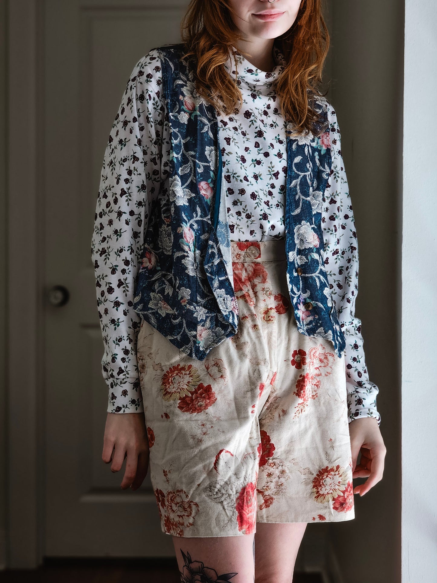 Green Floral Vest | M/L