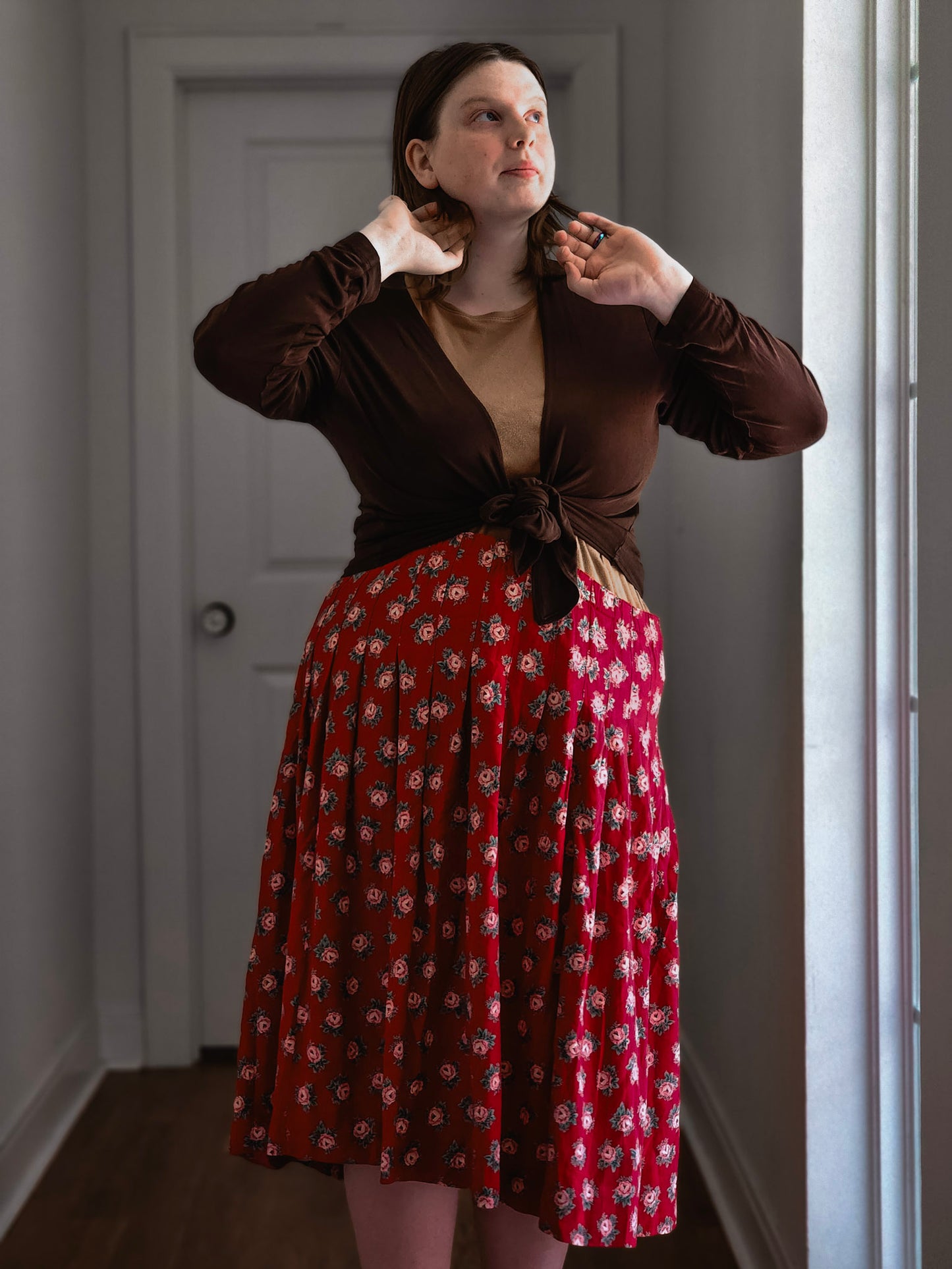 Floral Red Prairie Skirt | XL
