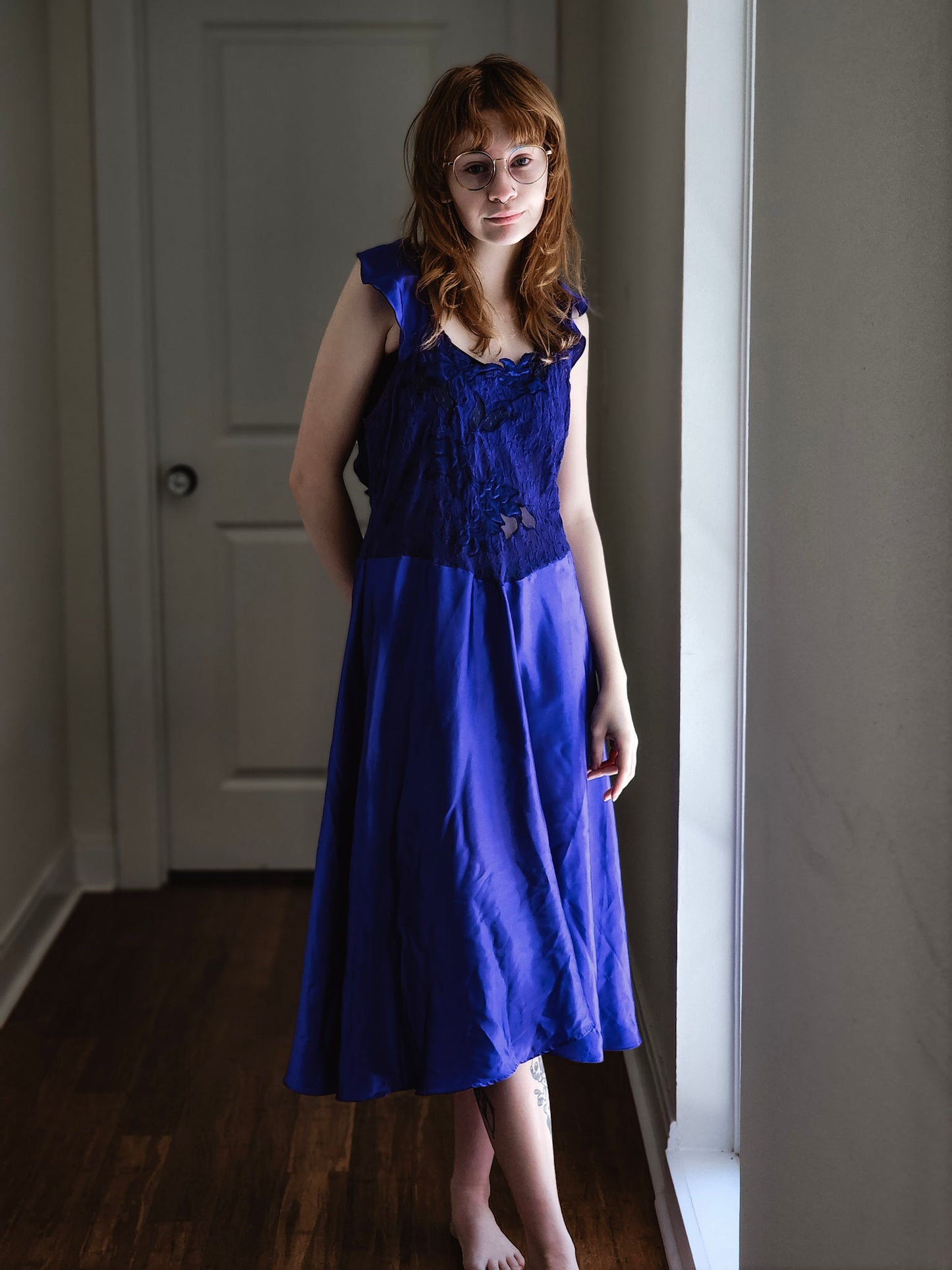 Romantic Indigo Slip Dress | L