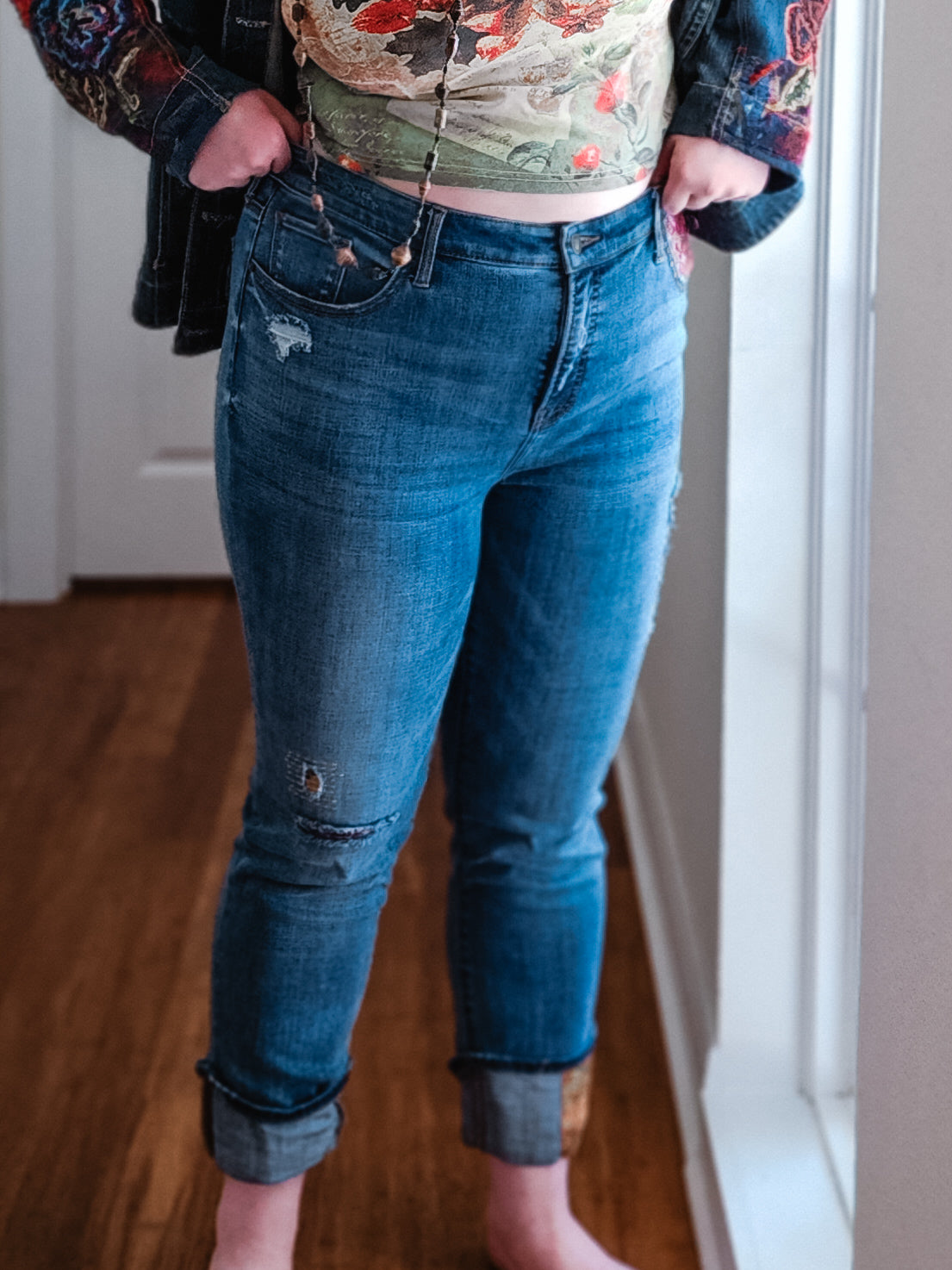 Patchwork Denim Jeans | Size XL