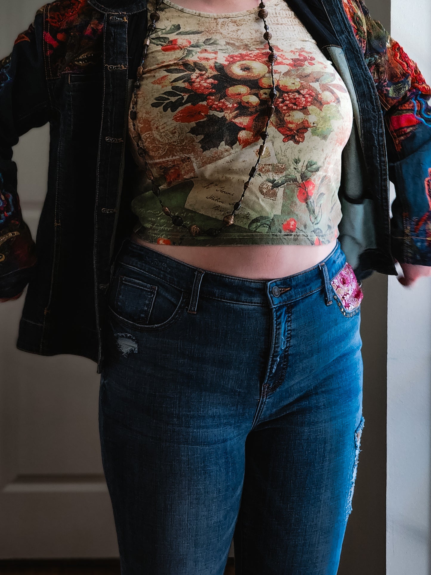 Patchwork Denim Jeans | Size XL