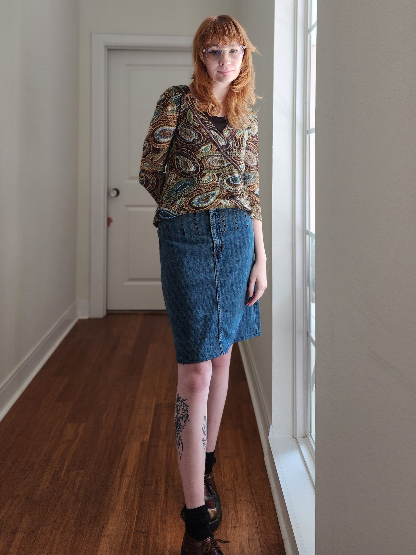 Earth-toned Paisley Top | Size M