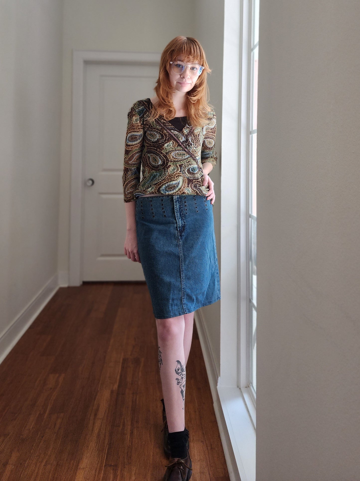 Earth-toned Paisley Top | Size M