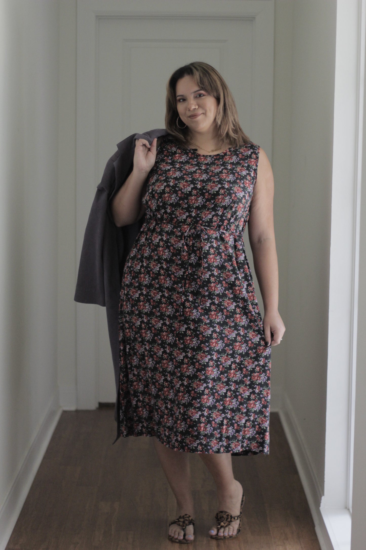 Sleeveless Floral Dress | Size L