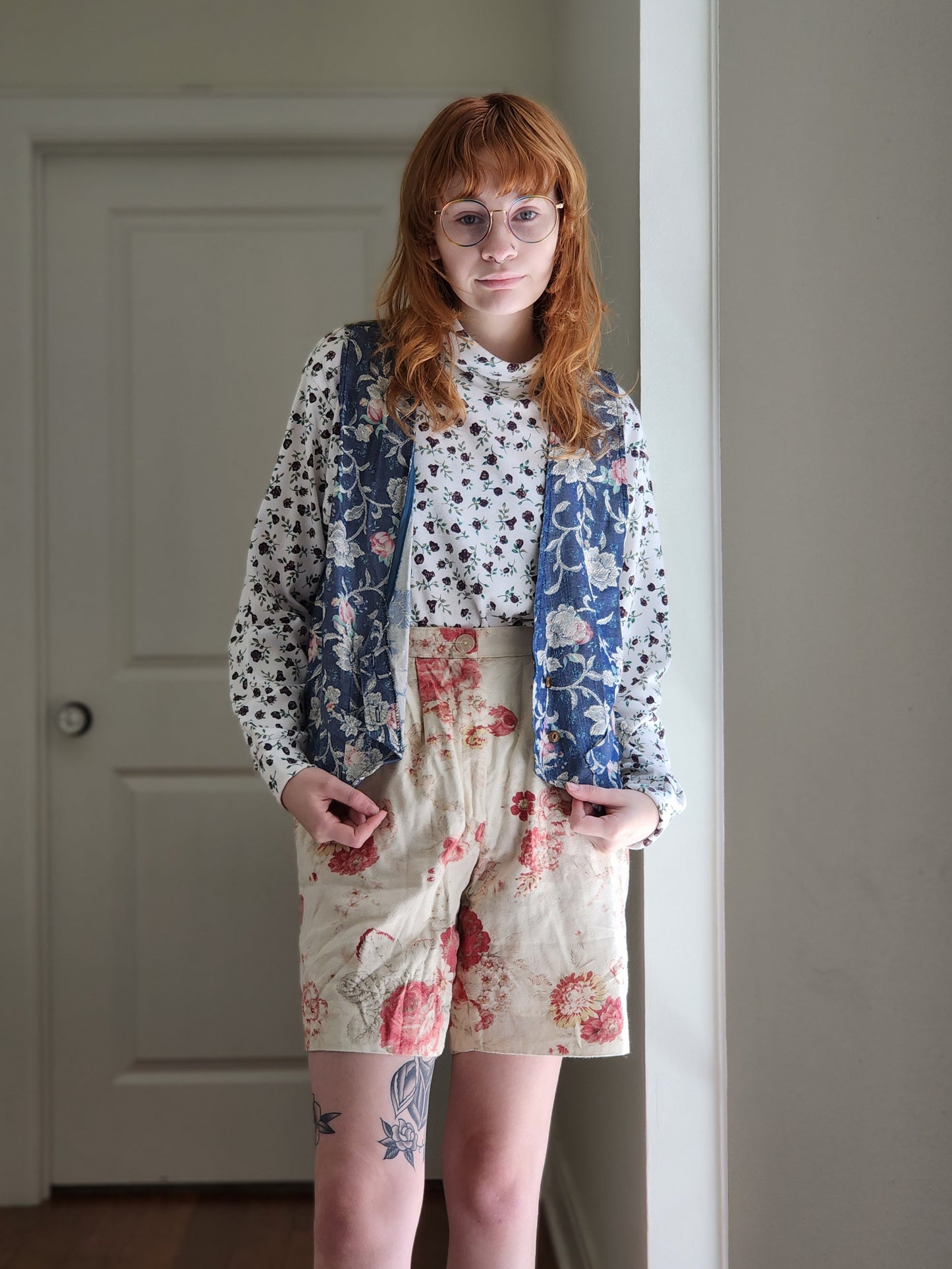 Green Floral Vest | M/L