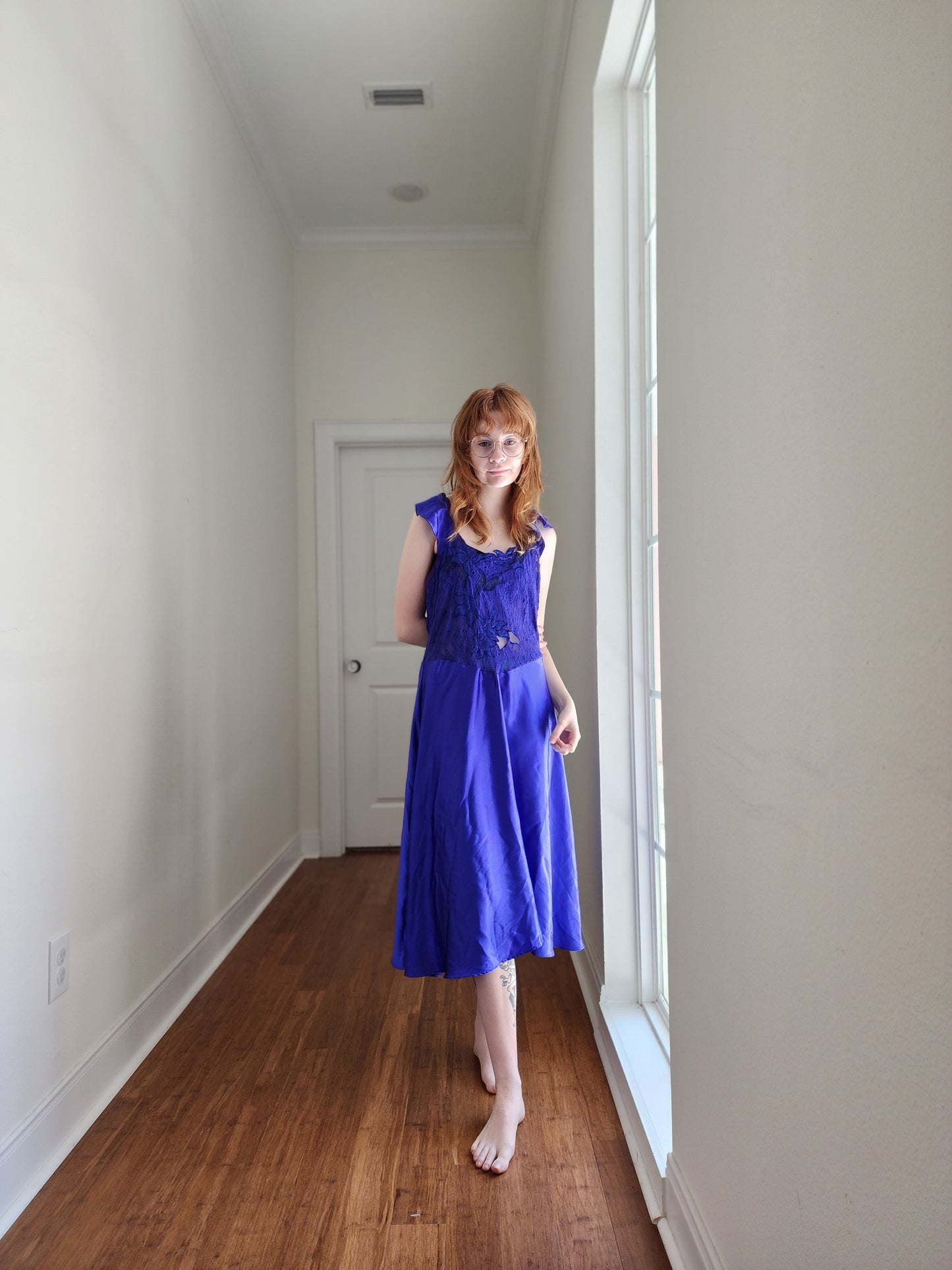 Romantic Indigo Slip Dress | L