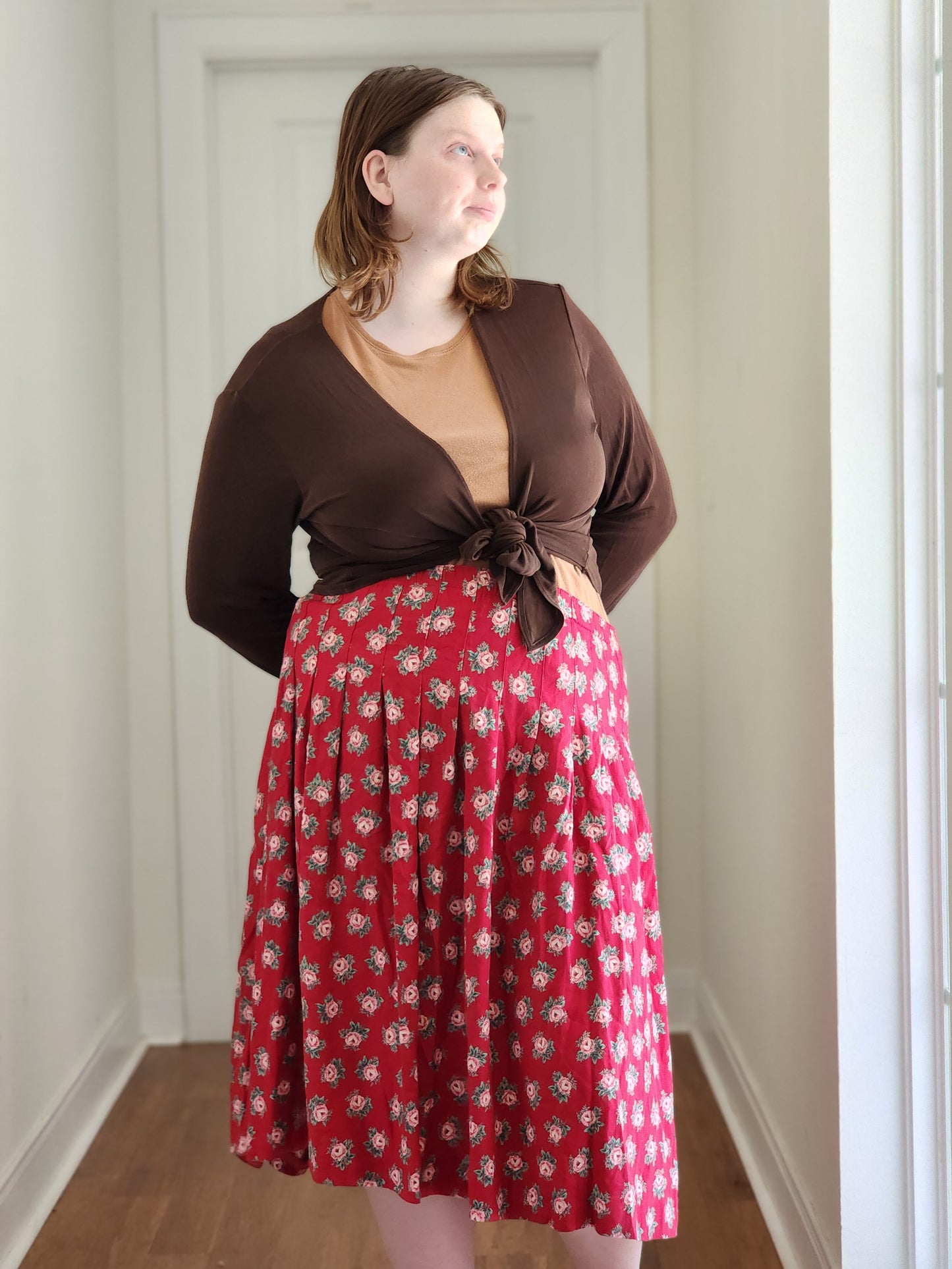 Floral Red Prairie Skirt | XL