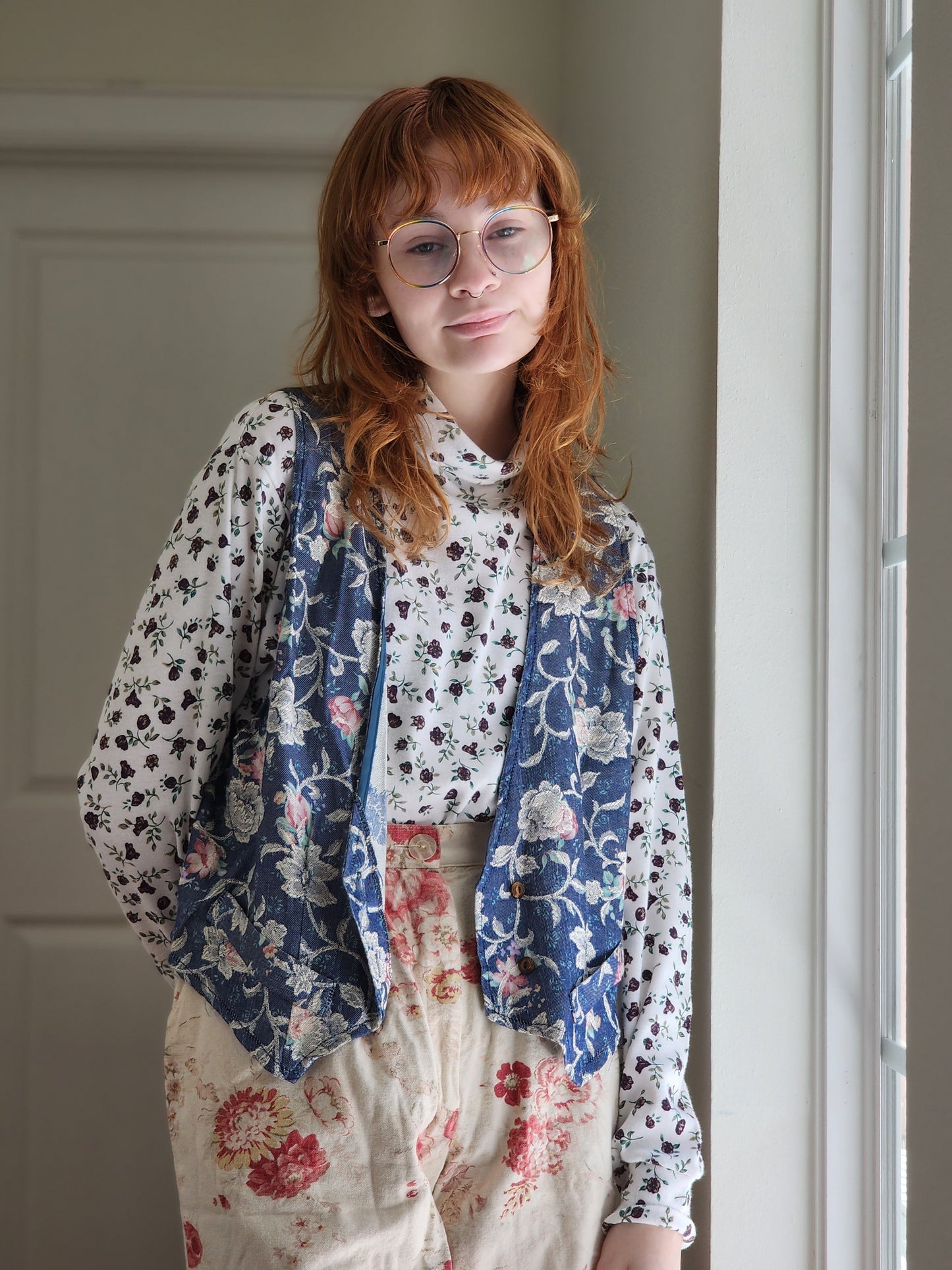 Green Floral Vest | M/L