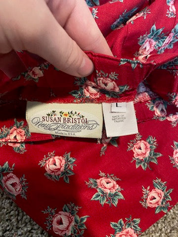 Floral Red Prairie Skirt | XL