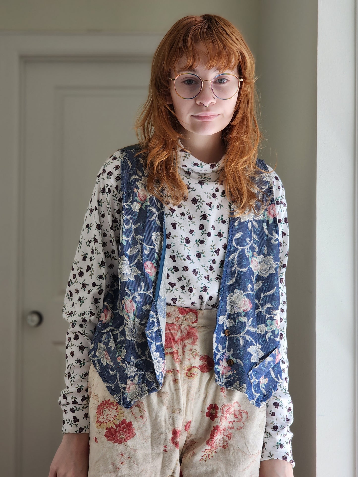 Green Floral Vest | M/L