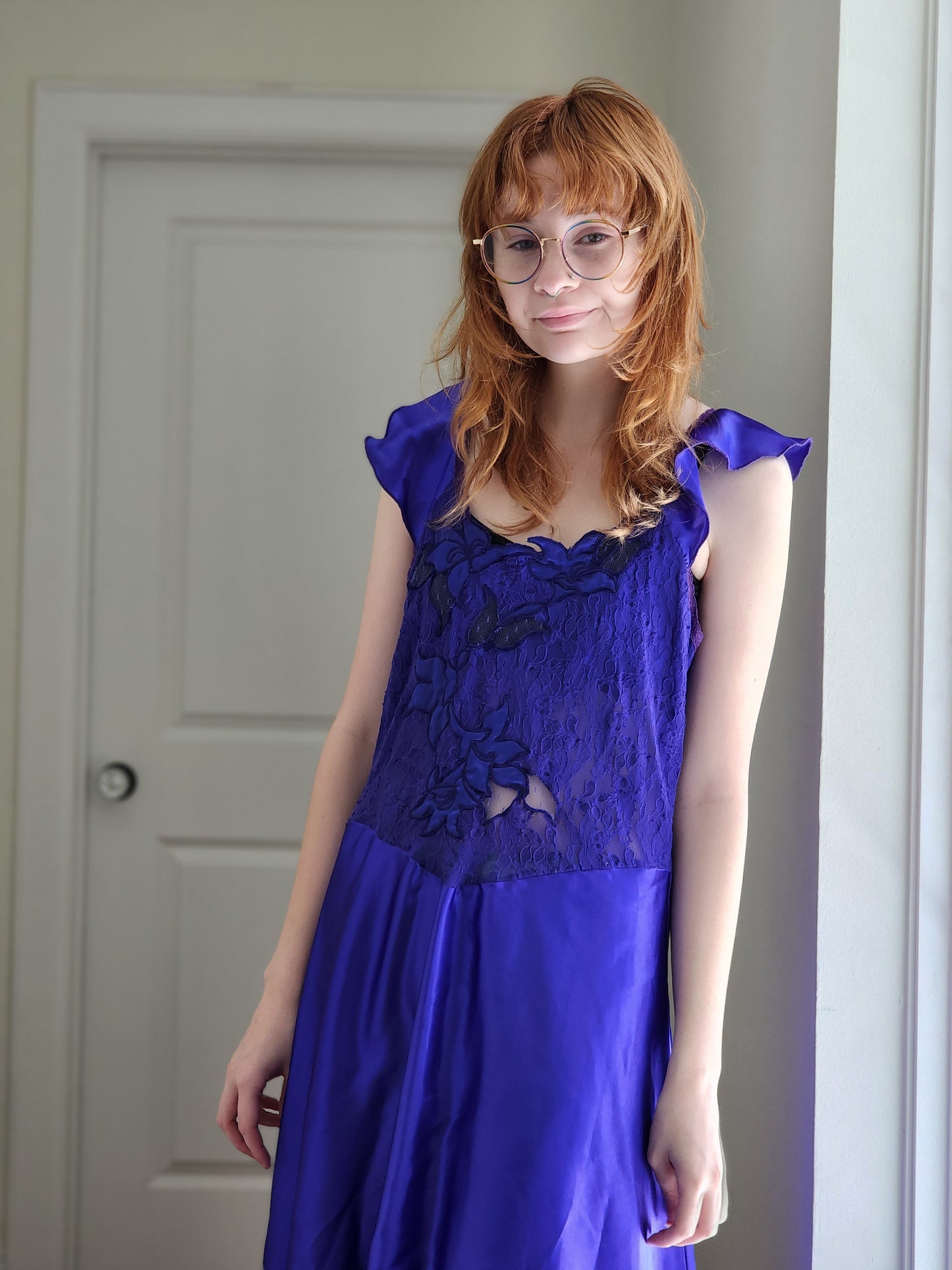 Romantic Indigo Slip Dress | L