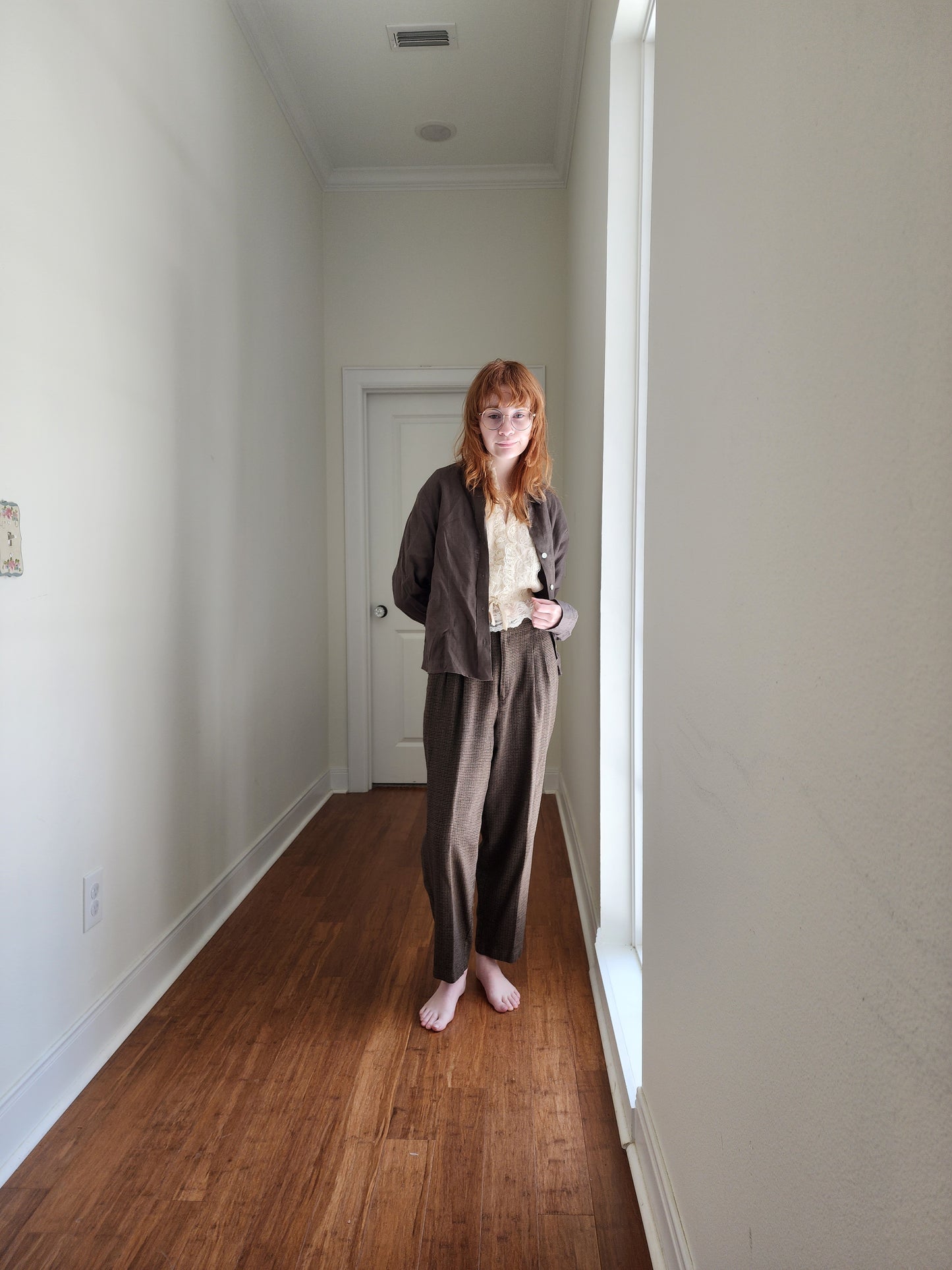 Brown Gingham Pants | S/M