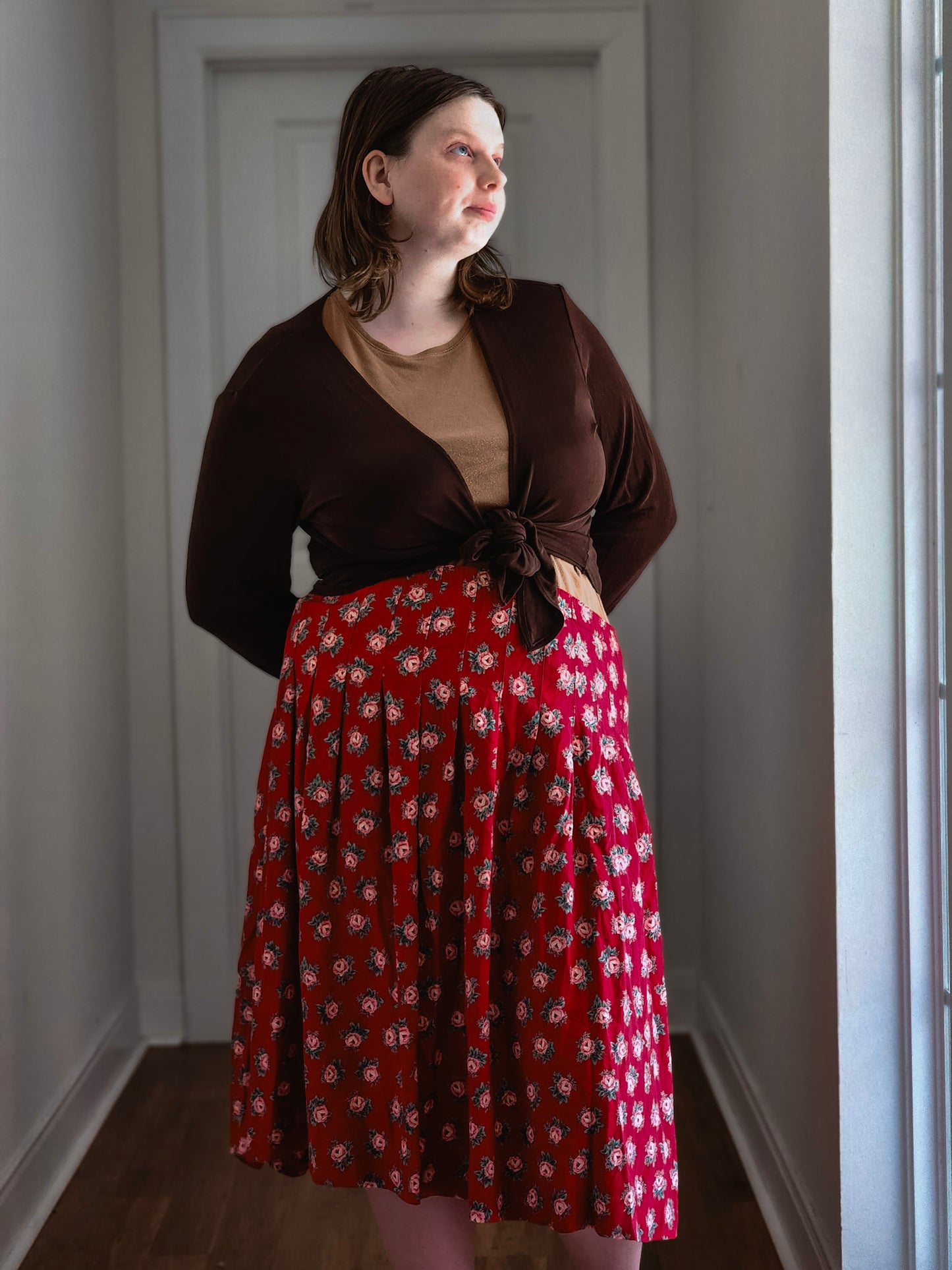 Floral Red Prairie Skirt | XL