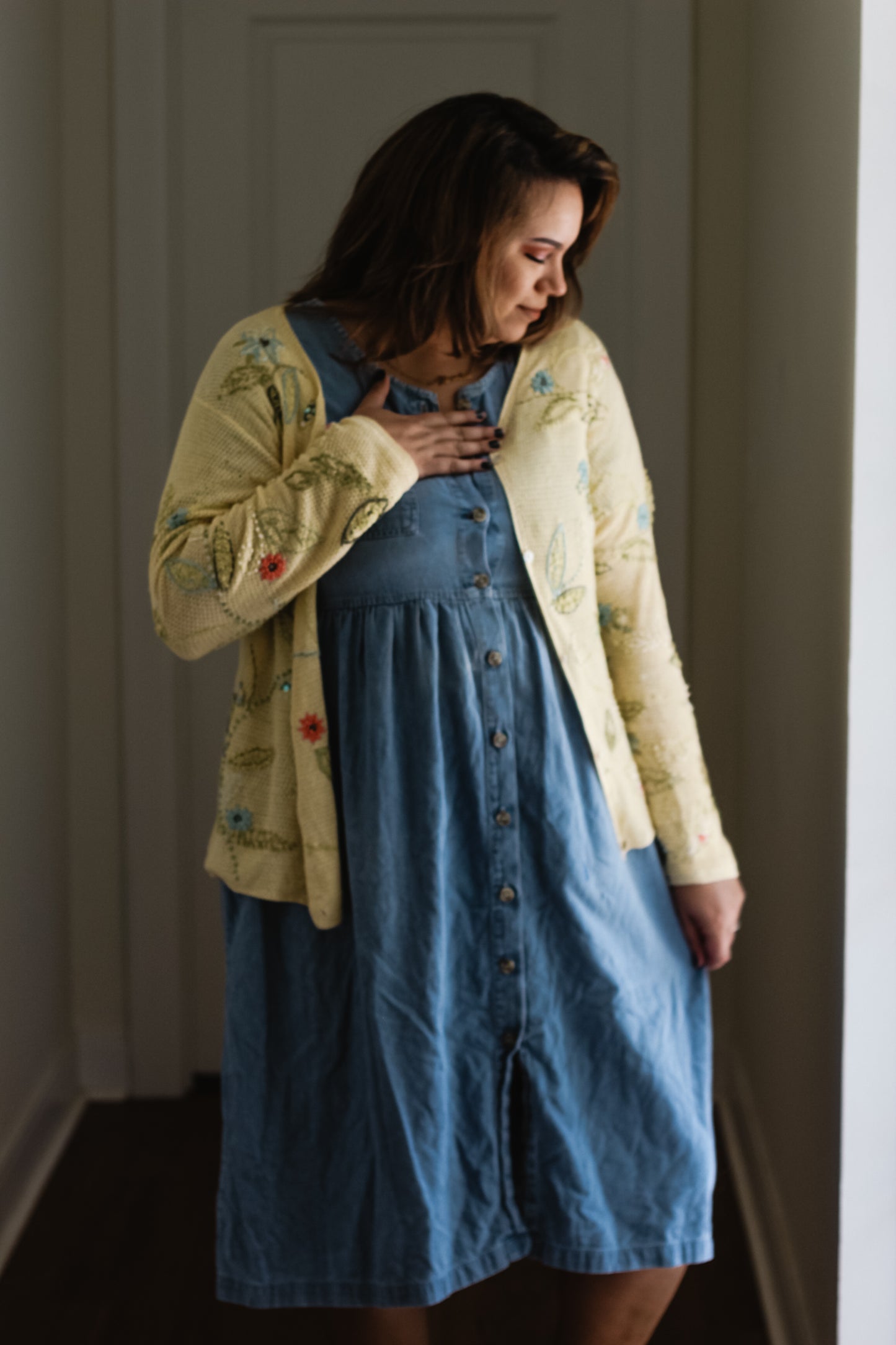 Embroidered Buttercup Cardigan | Size XL