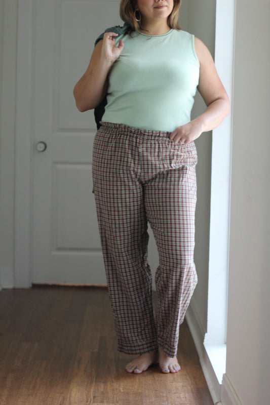 Handmade Plaid Pants | Size L-XL