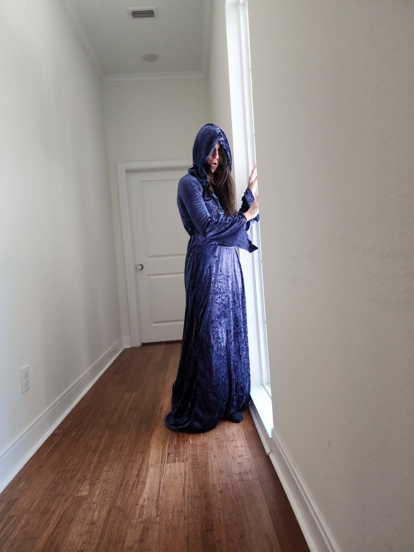 Velvet Hooded Dress | S